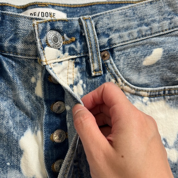 New RE/DONE High Rise Denim‎ Short Splash denim short 25 button fly - Picture 4 of 6